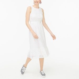J Crew Midi Tiered Eyelet Dress Size 14